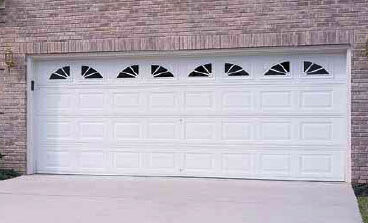 new white garage door with windows